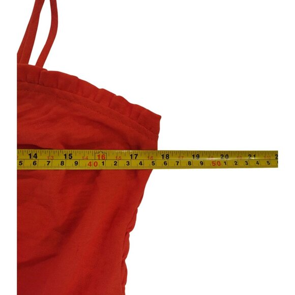 Sienna Sky Womens Red Ruffled Smocked Top XL Strappy Peplum Tank, NWT. - Picture 6 of 7